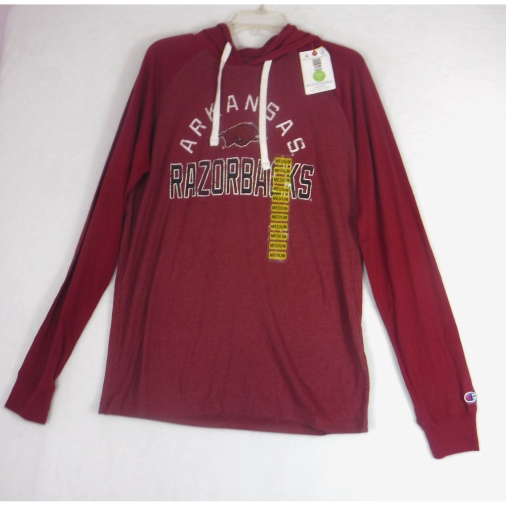 Arkansas Razorbacks Champion Men's M Long Sleeve Hoodie Shirt NCAA Football NWT